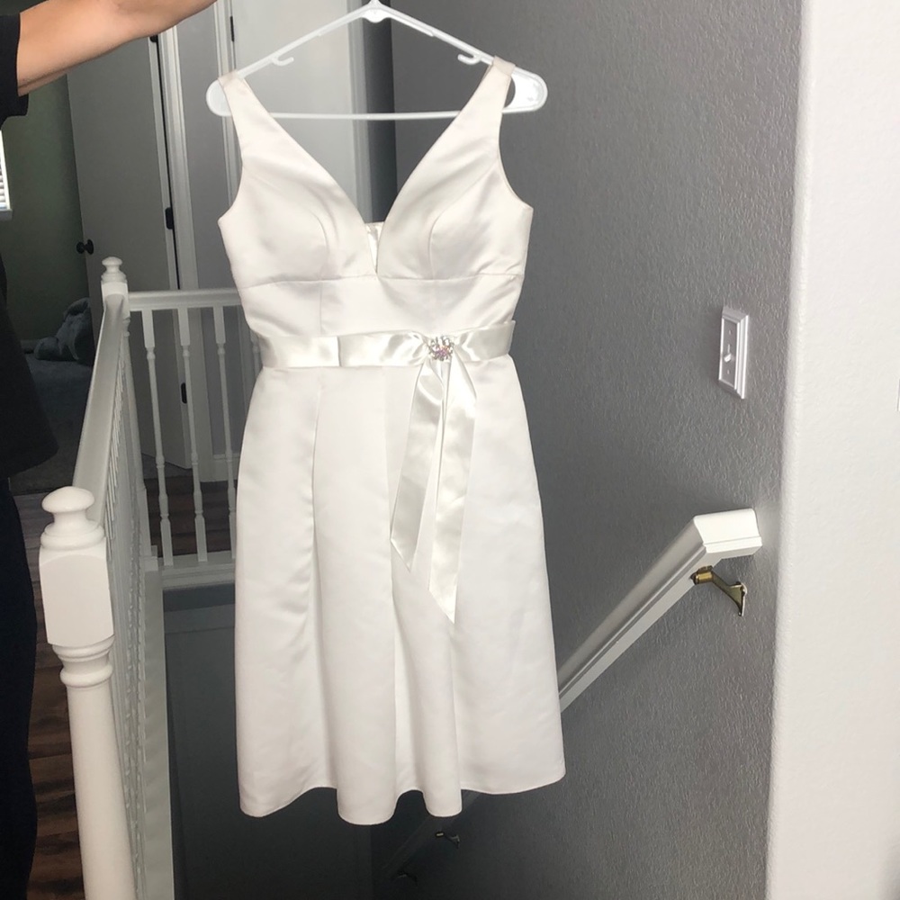 White reception dress, short